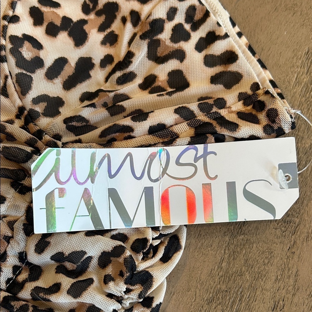 Almost Famous Animal Print Ruched Dress - Picture 2 of 8